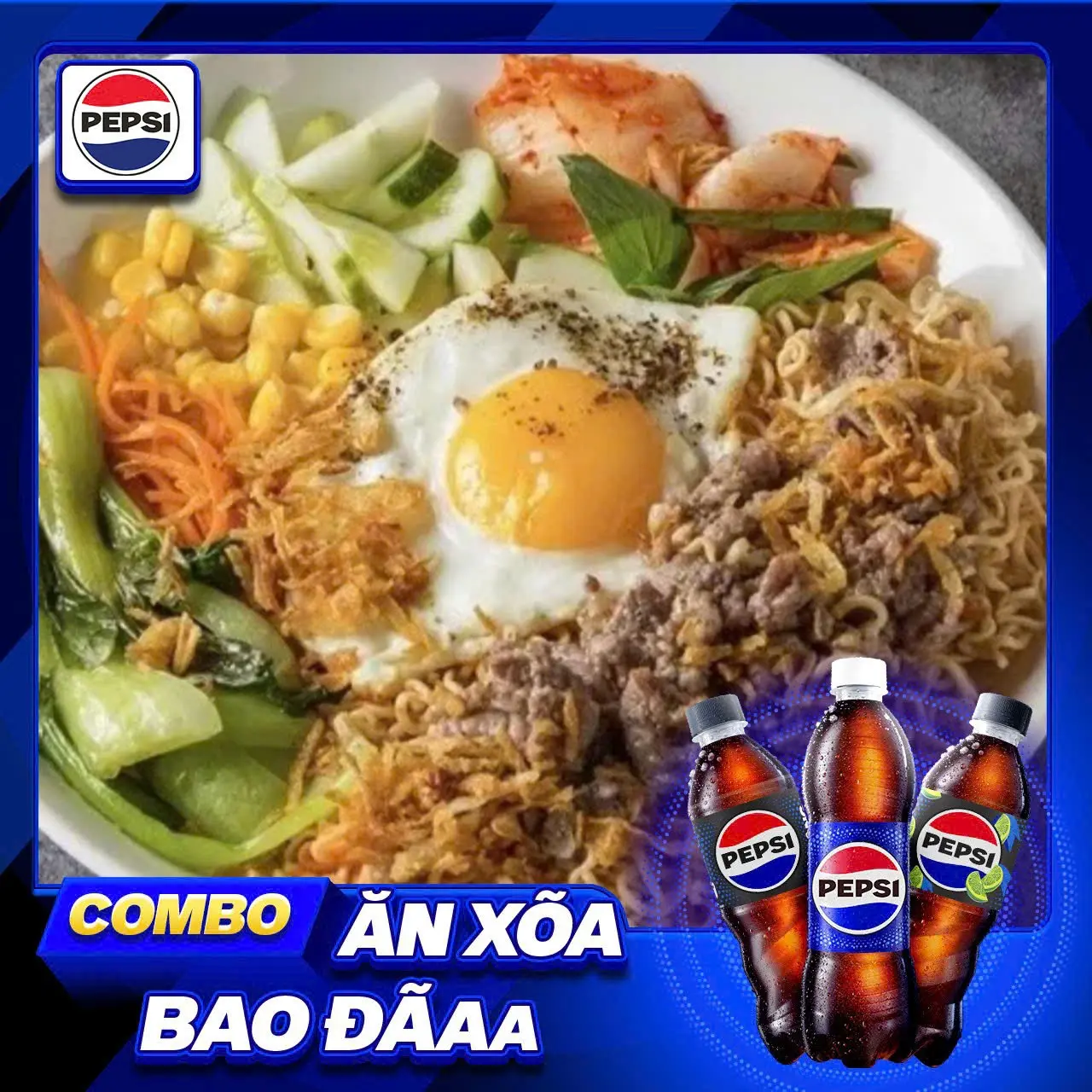 Hình ảnh Combo Mì Trộn Hàn Quốc + Nước Ngọt Pepsi