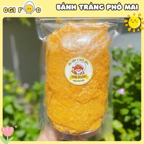 Hình ảnh Bánh Tráng Muối Phô Mai Túi Zip 200g - Ăn Vặt OGI FOOD