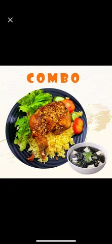 Hình ảnh combo3: cơm tôm phủ trứng + canh rong bien