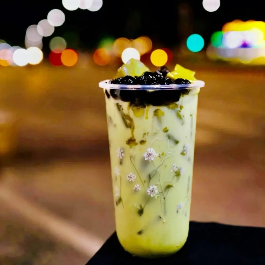 Hình ảnh Trà sữa thái xanh full topping-SIZE L