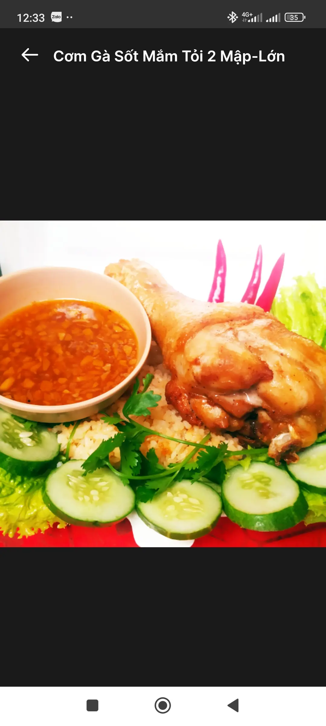 Hình ảnh Cơm chiên đùi gà nhúng sốt mắm tỏi