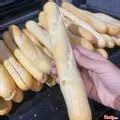 Hình ảnh Bánh mì dài pate thịt xiên nướng không cay
