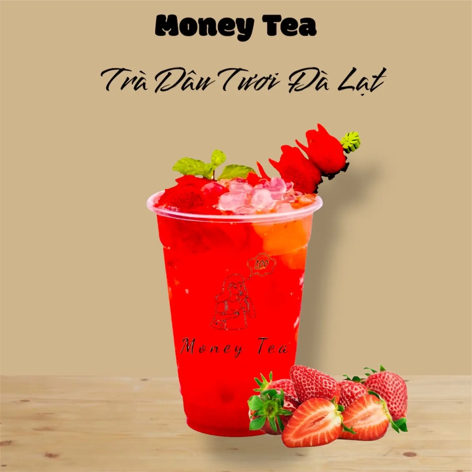 Hình ảnh Trà dâu tươi Đà Lạt - Ly 700ml