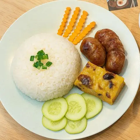 Hình ảnh Cơm Lạp Xưởng Nướng + Chả Hấp