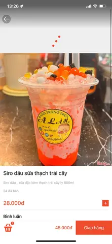 Hình ảnh SIRO Dâu Sữa Thạch trái cây