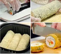 Hình ảnh Cơm Cuộn Kimbap Tẩm Bột - Hộp 5 Cây