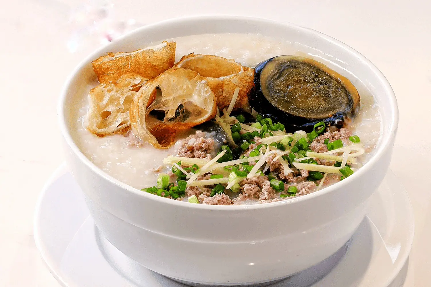 Hình ảnh cháo thịt bò bầm + bách thảo