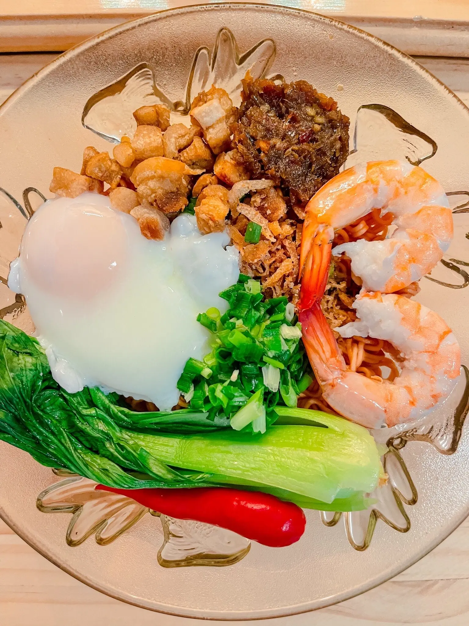 Hình ảnh MÌ TRỘN TRỨNG LÒNG ĐÀO + TÔM
