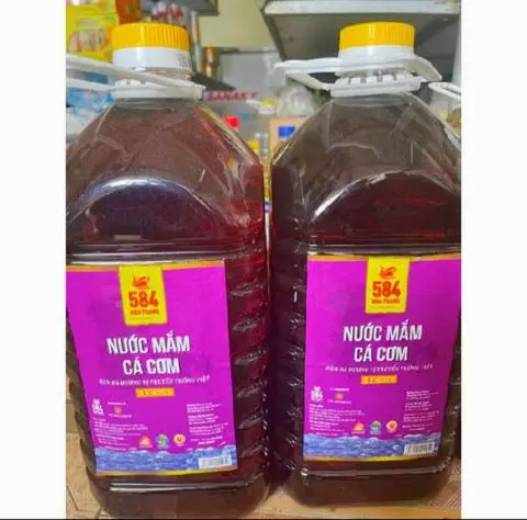 Hình ảnh Nước Mắm 584, 5L 12 Độ Đạm,Can To 5 Lít,Nước Mắm Cá Cơm Nguyên Chất Chính Hãng