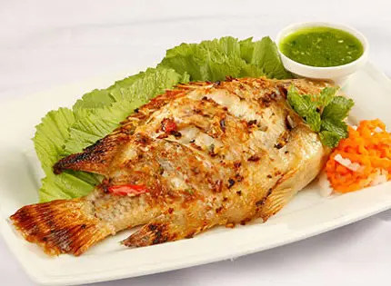 Hình ảnh Combo 1 cá diêu hồng nướng - 3 bò lá lốt - 2 bò mỡ chài