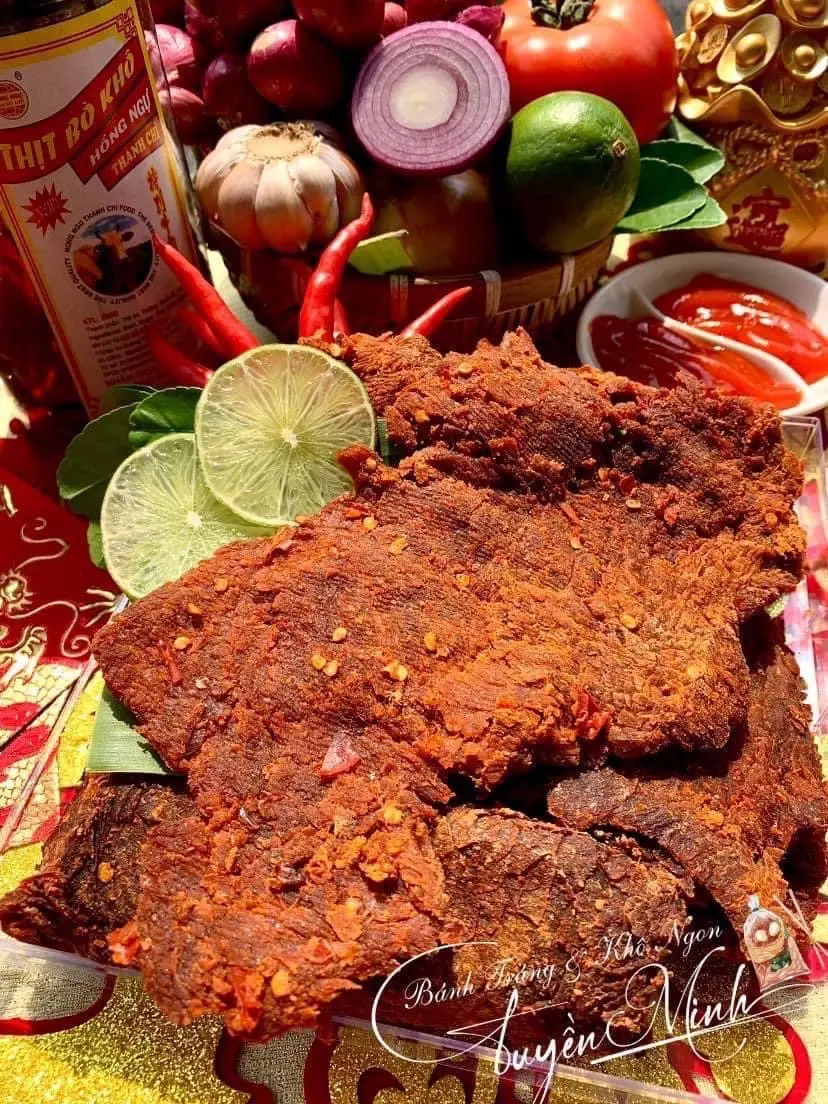 Hình ảnh KHÔ BÒ MIẾNG MỀM HỒNG NGỰ 250Gr