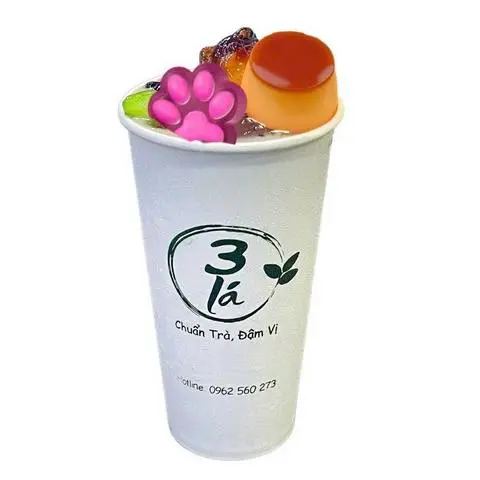 Hình ảnh Đặc Biệt 2 : Trà Sữa Ba Lá Full Topping 15 Loại Thạch -  700ml