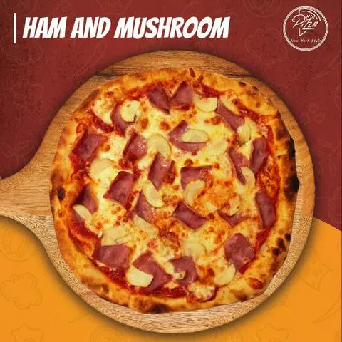 Hình ảnh Ham And Mushroom Pizza Kích Cỡ 34Cm