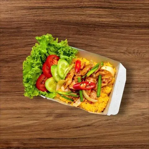 Hình ảnh Cơm Chiên Nạc Dăm Xào Rau Mùi