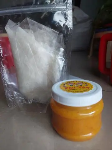 Hình ảnh bánh tráng chấm muối béo 