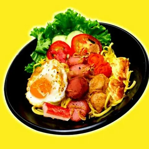 Hình ảnh Mì trộn sốt bơ trứng lòng đào