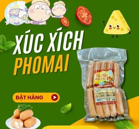 Hình ảnh Xúc xích phô mai. Túi 500gram 10cây.
