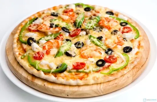 Hình ảnh Pizza tươi, hải sản nhiệt đới.20cm