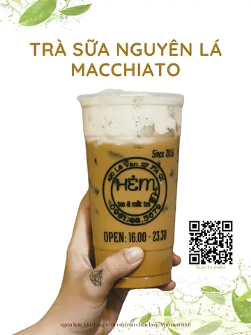 Hình ảnh TRÀ SỮA NGUYÊN LÁ KEM MẶN (macchiato)