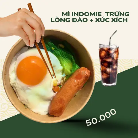 Hình ảnh Mì trộn Indomie trứng lòng đào, xúc xích tặng 1 ly coca