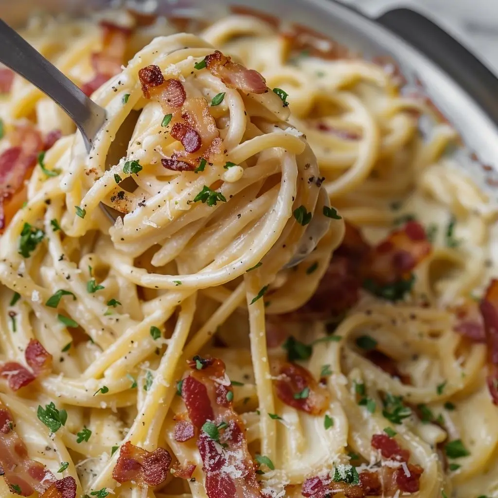 Hình ảnh Spaghetti bacon sốt phô mai cay