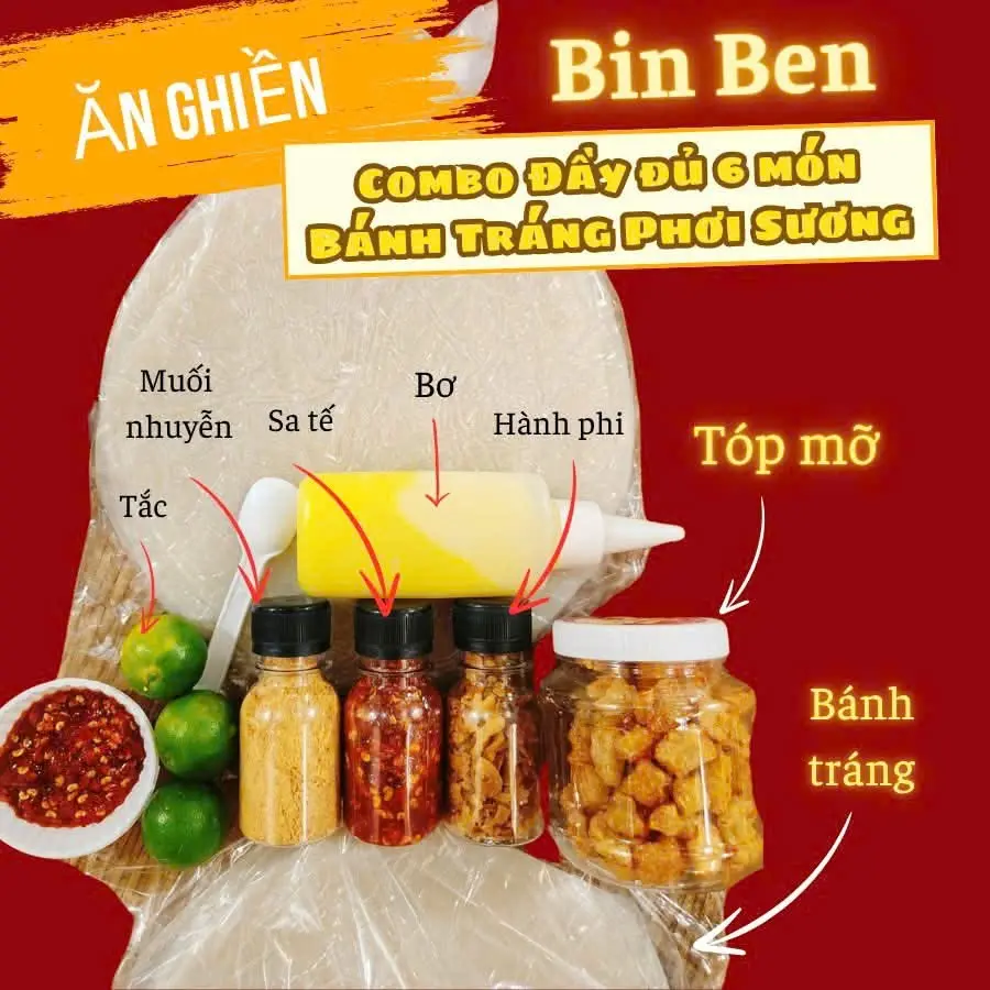 Hình ảnh Combo phơi sương 5 vị kèm tóp mỡ siêu ngon (tóp mỡ 100g, bơ 100ml, muối nhuyễn, ớt rim, hành trộn chai nhỏ)