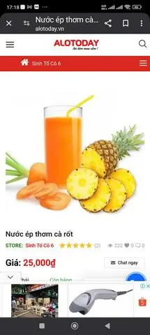 Hình ảnh Nước ép thơm - cà rốt