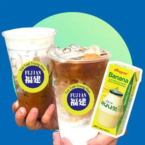 Hình ảnh Ngon & hot- Cà phê latte sữa chuối Binggrae Hàn- Ly 700ml