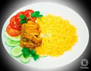 Hình ảnh cơm chiên gà xối Mỡ ức gà 
