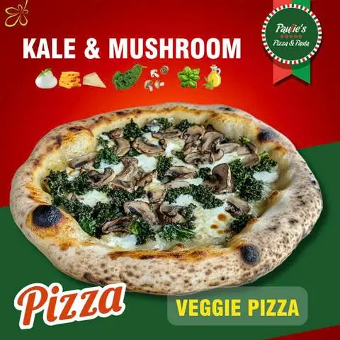 Hình ảnh Pizza Cải Xoăn & Nấm | Kale & Mushroom Pizza