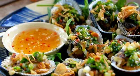 Hình ảnh sò lông nướng mỡ hành