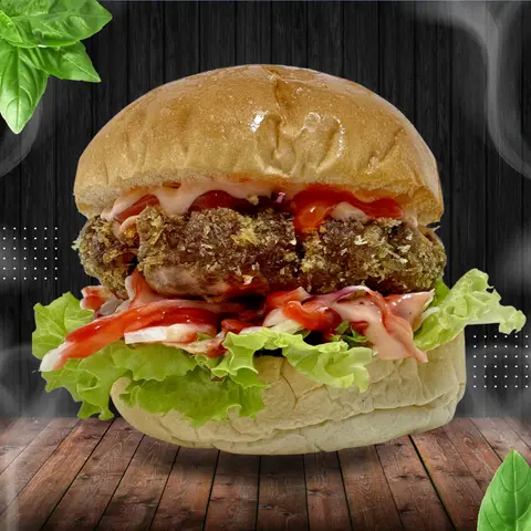 Hình ảnh Hamburger beef spiderman - bò