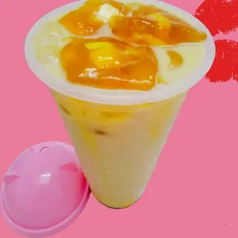 Hình ảnh Trà Sữa Dưa Gang, Kem Trứng Dừa Phú Sĩ, Rau Câu Phô Mai (Size L)