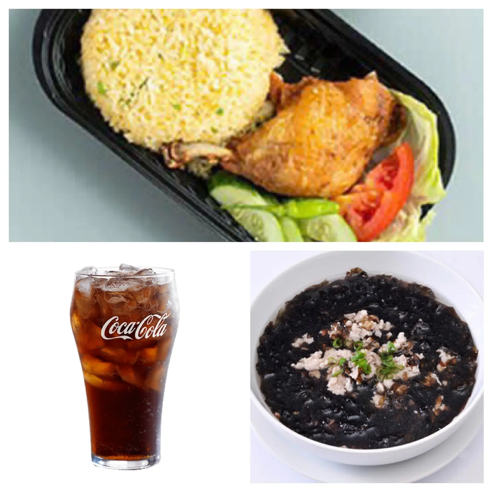 Hình ảnh Cơm Chiên Đùi Gà + Canh Rong Biển + Coca