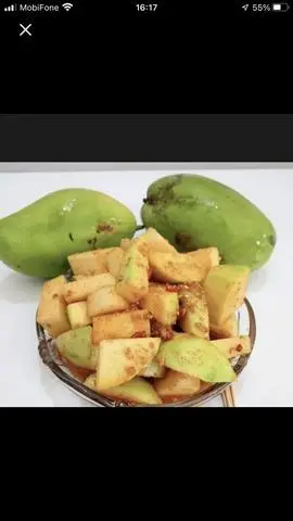 Hình ảnh Xoài Tứ Quý lắc mắm đường chua ngọt 