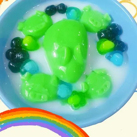 Hình ảnh Chè Pudding Thỏ Heo Dưa Gang, Trân Châu, 2 Thạch Xanh