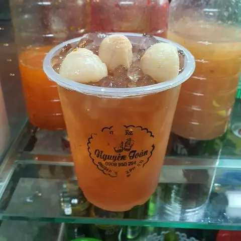 Hình ảnh trà vải trân châu trắng ly 900ml
