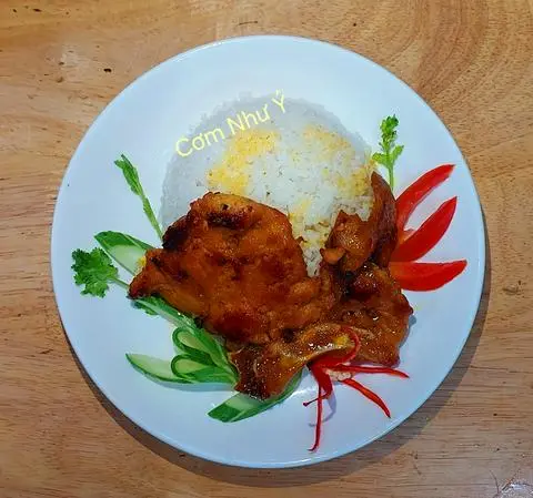 Hình ảnh Cơm tấm sườn nướng+kim chi cải thảo