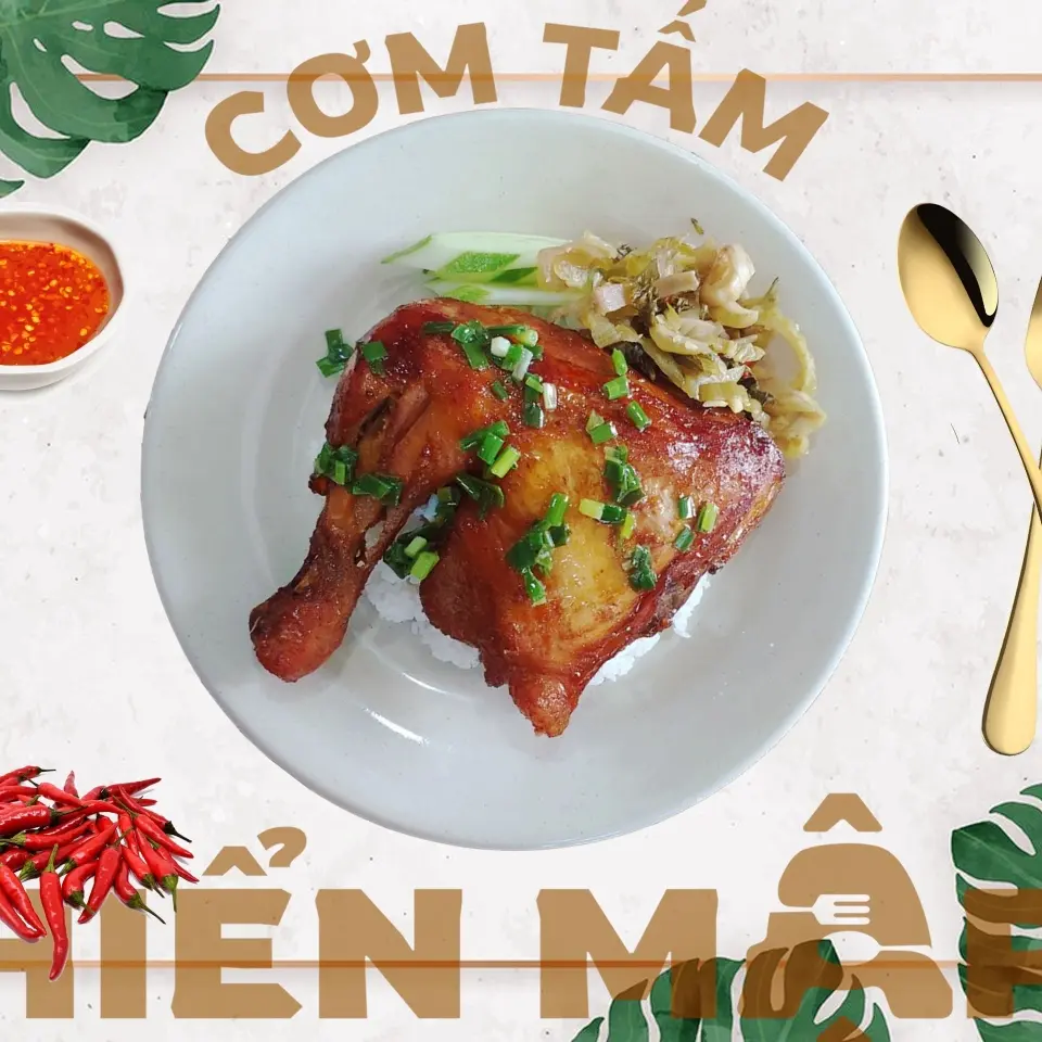 Hình ảnh Cơm đùi gà góc tư
