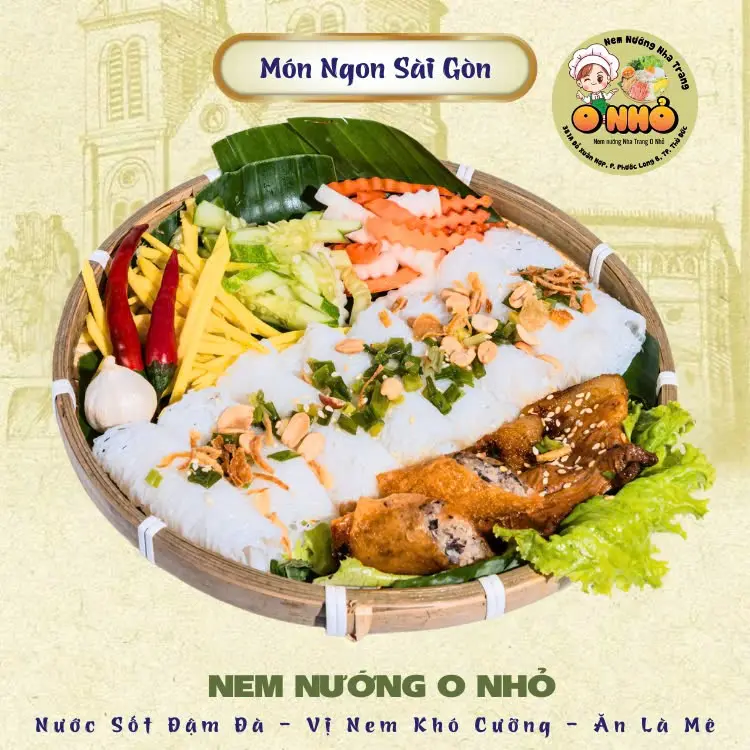 Hình ảnh Bánh hỏi thịt nướng - chả giò