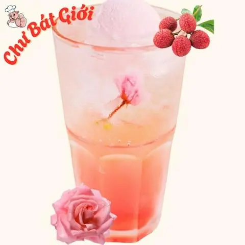 Hình ảnh Soda vải hoa hồng Thạch Trái Cây