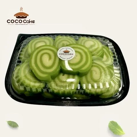 Hình ảnh Da lợn cuộn đậu xanh lá dứa hộp 16 khoanh