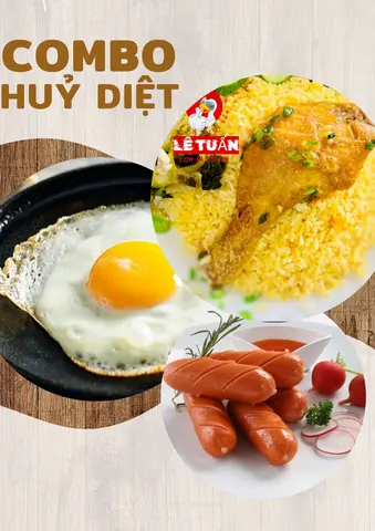 Hình ảnh Combo Đùi Gà Xối Mỡ Trung + Xúc Xích + Trứng (100% Gà Tươi)