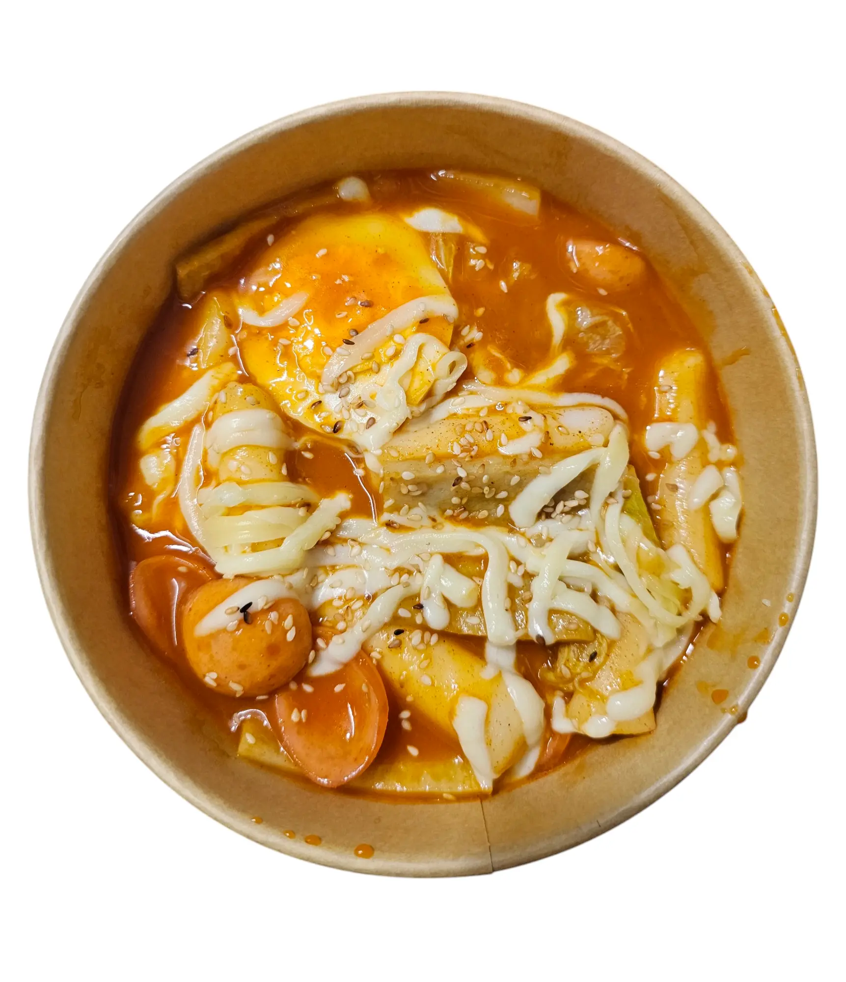 Hình ảnh Tokbokki truyền thống xốt cay  thập cẩm ( chả cá - trứng - xúc xích )