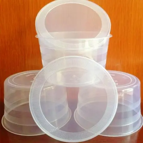 Hình ảnh 50 Hộp Nhựa 500ml Tròn,Nhựa PP Trong Suốt Có Nắp,Thố Cháo, Súp, Cơm, Chè, Bún, Phở