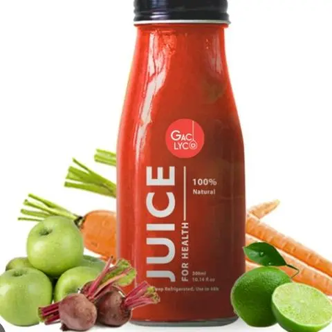 Hình ảnh Nước ép củ Dền mix Táo cà Rốt chanh tươi nguyên chất chai 330ml