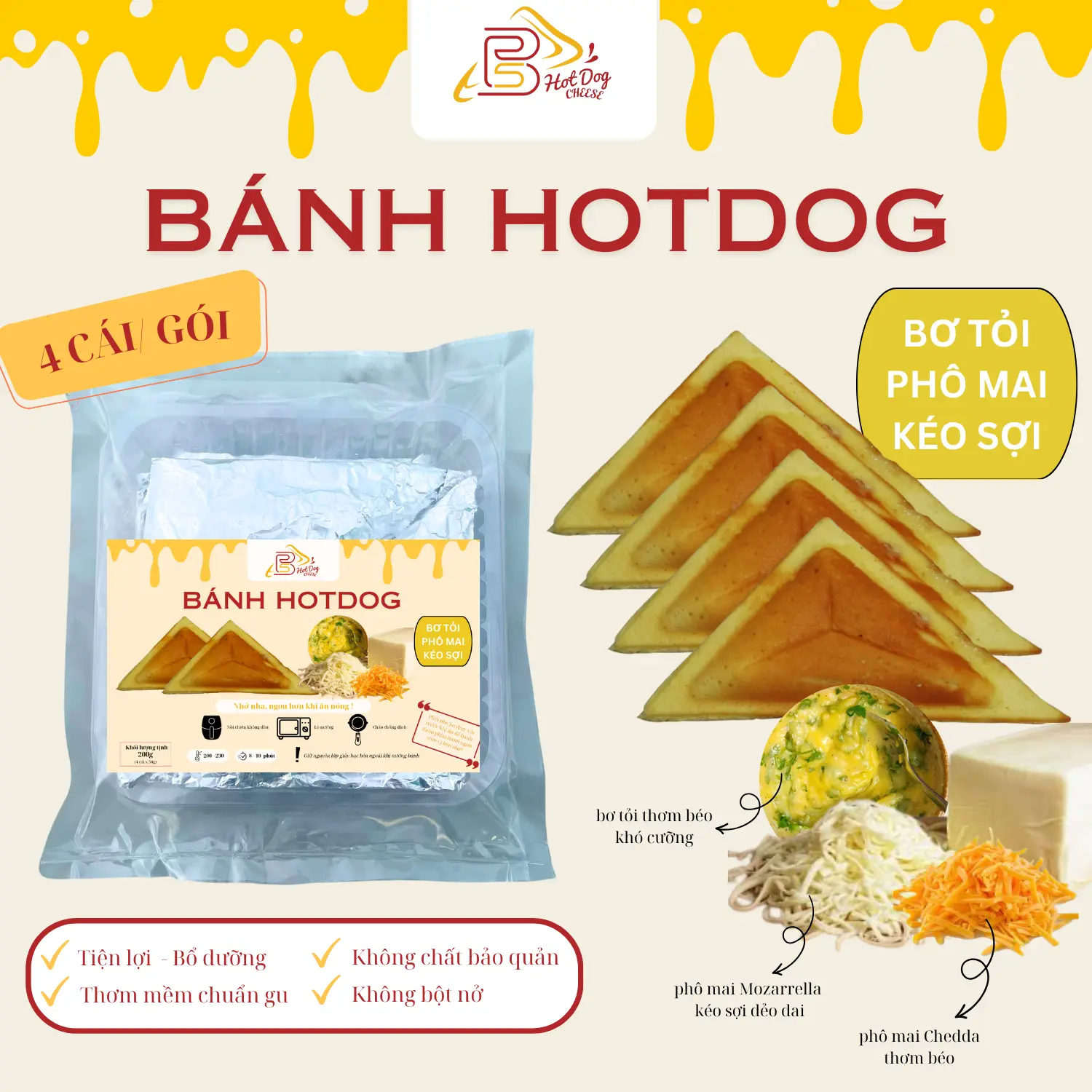 Hình ảnh Bơ Tỏi Phô Mai Kéo Sợi - Loại Túi