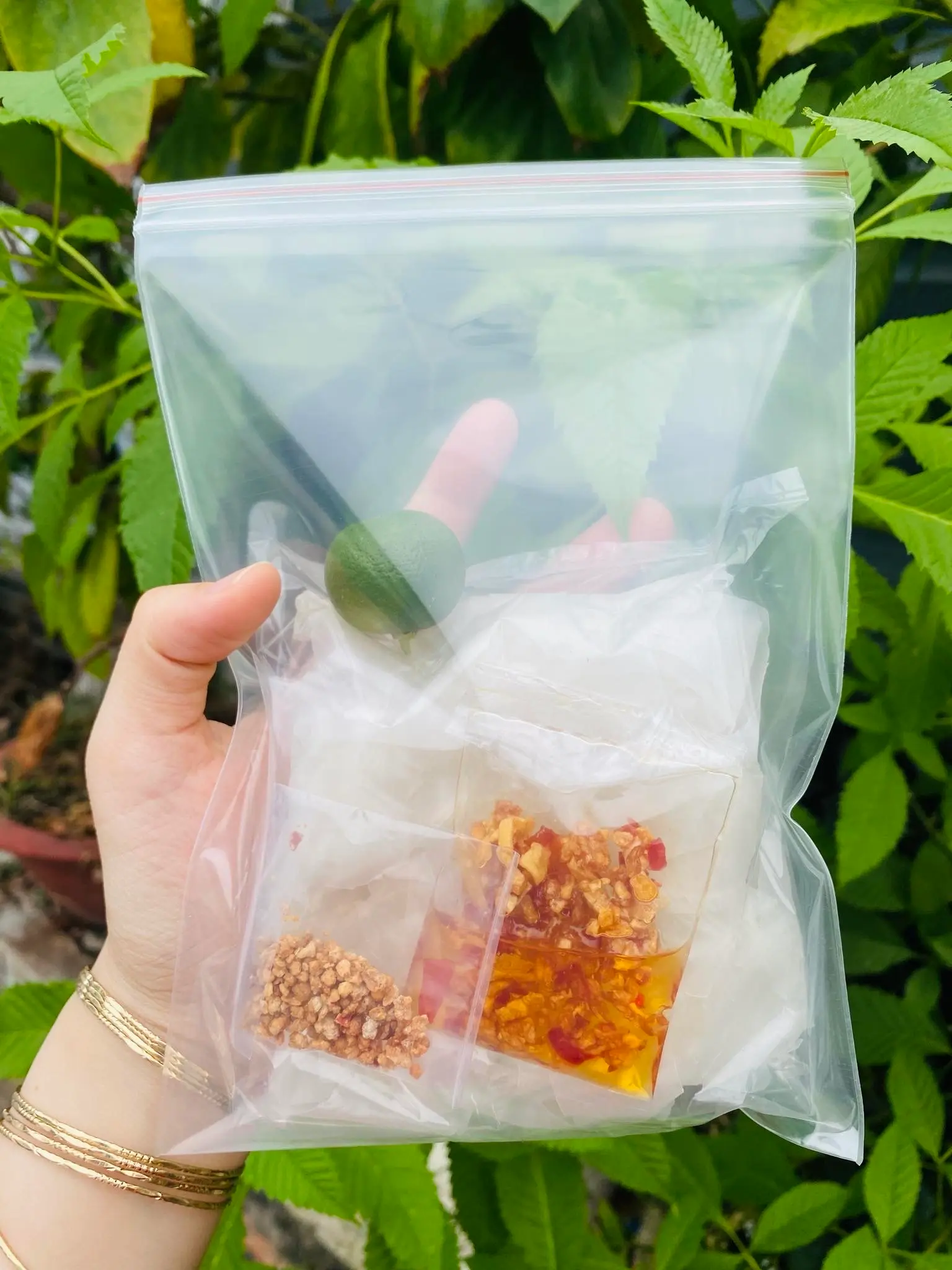 Hình ảnh Bánh tráng phơi sương sate tỏi phi