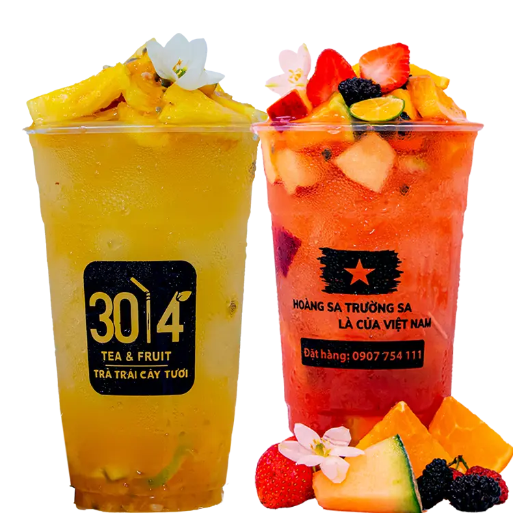 Hình ảnh Combo 2 Ly: Trà Nhiệt Đới + Trà Thơm Chanh Dây (500ml)