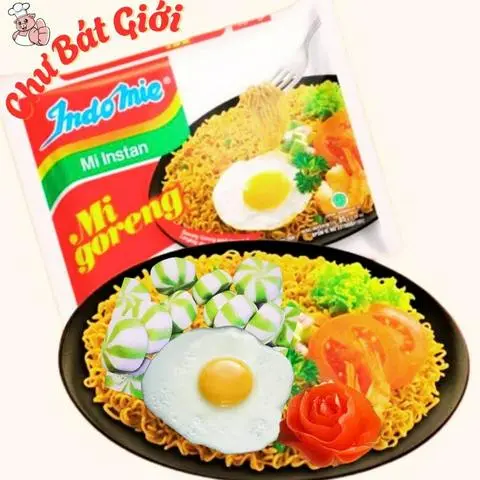 Hình ảnh Mì Trộn Indo Bánh Bao Xanh + Trứng